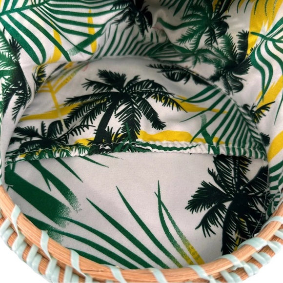 Hand Woven Round Rattan Straw Purse Bag Wicker Crossbody Leather Granny Boho - Picture 8 of 8